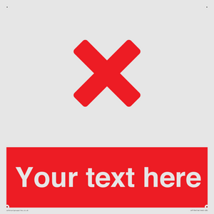 Custom red background, red cross sign